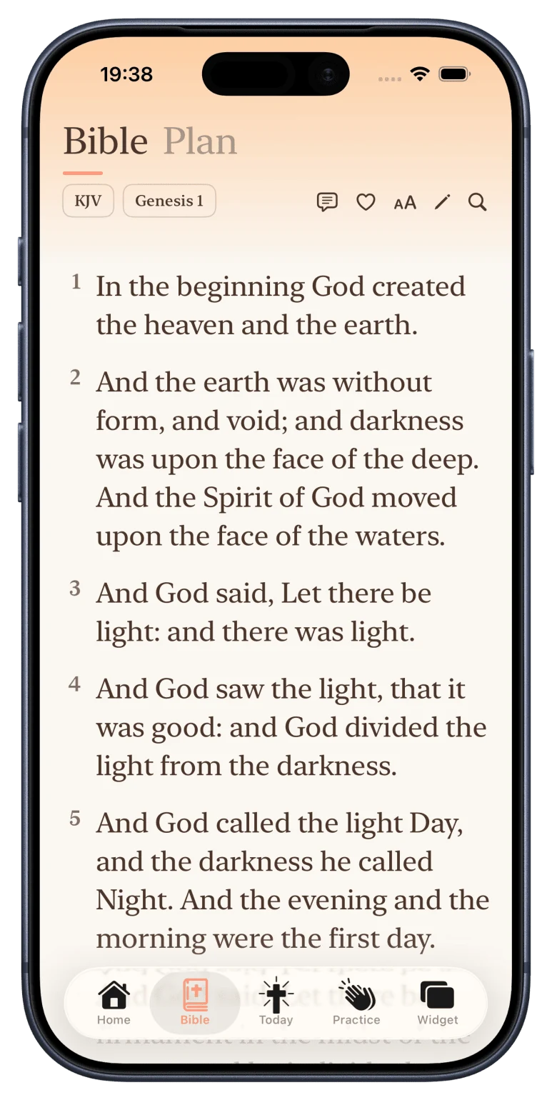 Daily Bible reading plan app on iPhone