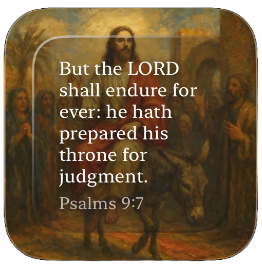 Psalms 9:7 Bible widget design for iPhone